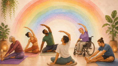 Image de yoga multicolore